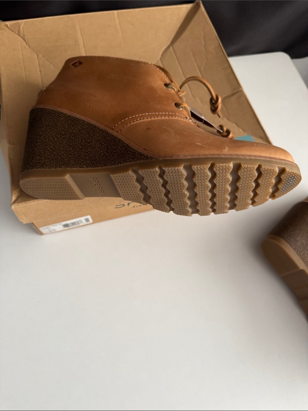 Sperry Tan Leather Chukka Boots with Lace-Up Front - Picture 9 of 14